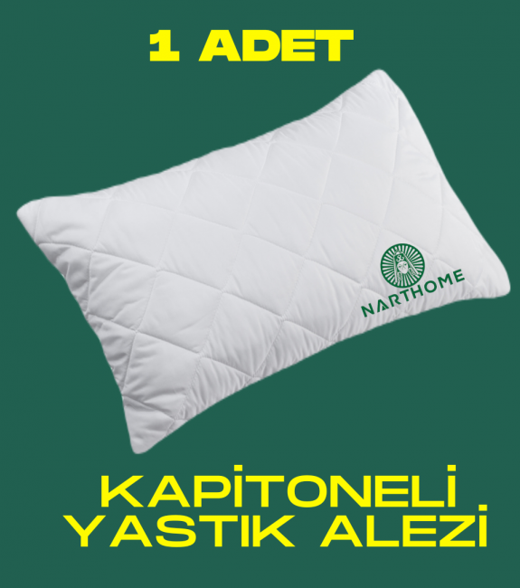 NART HOME  1 ADET KAPİTONELİ YASTIK ALEZİ YASTIK KORUYUCU YASTIK KILIFI  PAMUKLU KUMAŞ-BEYAZ-50 x 70