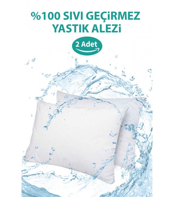 NART HOME  %100 Su  ve Sıvı Geçirmez Pamuklu Fermuarlı Yastık Koruyucu Yastık Alezi  Kılıf Alez  2li-Beyaz-50 x 70