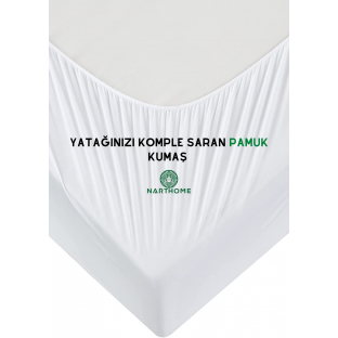 Pamuk Fitted Full Kenar Su Sıvı Geçirmez Yatak Koruyucu Alez Çarşaf Beyaz 9 Farklı Ebat