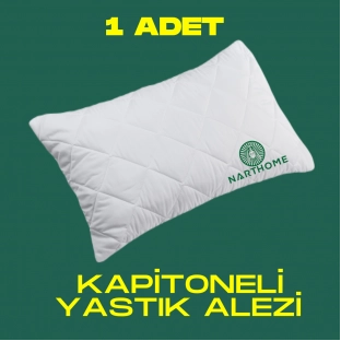 NART HOME  1 ADET KAPİTONELİ YASTIK ALEZİ YASTIK KORUYUCU YASTIK KILIFI  PAMUKLU KUMAŞ-BEYAZ-50 x 70