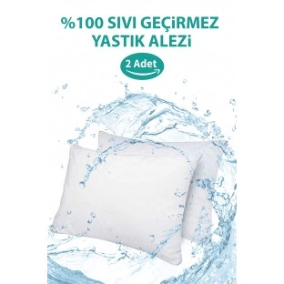 NART HOME  %100 Su  ve Sıvı Geçirmez Pamuklu Fermuarlı Yastık Koruyucu Yastık Alezi  Kılıf Alez  2li-Beyaz-50 x 70