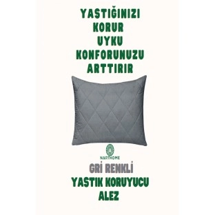 NART HOME  6 ADET  GRİ  RENKLİ KAPİTONELİ YASTIK ALEZİ YASTIK KORUYUCU YASTIK KILIFI  PAMUKLU KUMAŞ-GRİ-50 x 70